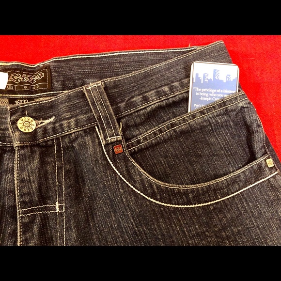 NEW HEMP LEAF BLUE men JEANS straight leg 36X32 - Picture 8 of 8